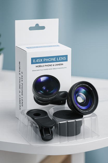 HD Phone Lens Kit — 0.45x Wide Angle + 12.5x Macro