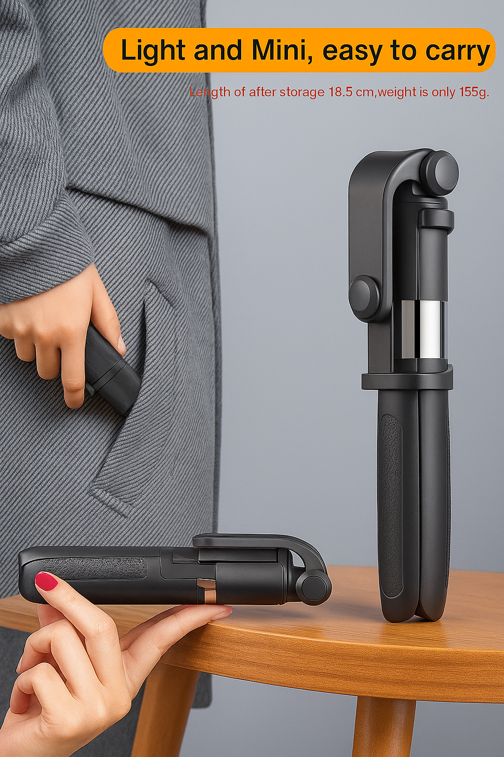 Compatible with Apple, Tripod Selfie Stick Mobile Universal Live Triangle Bracket One Bluetooth Selfie Artifact