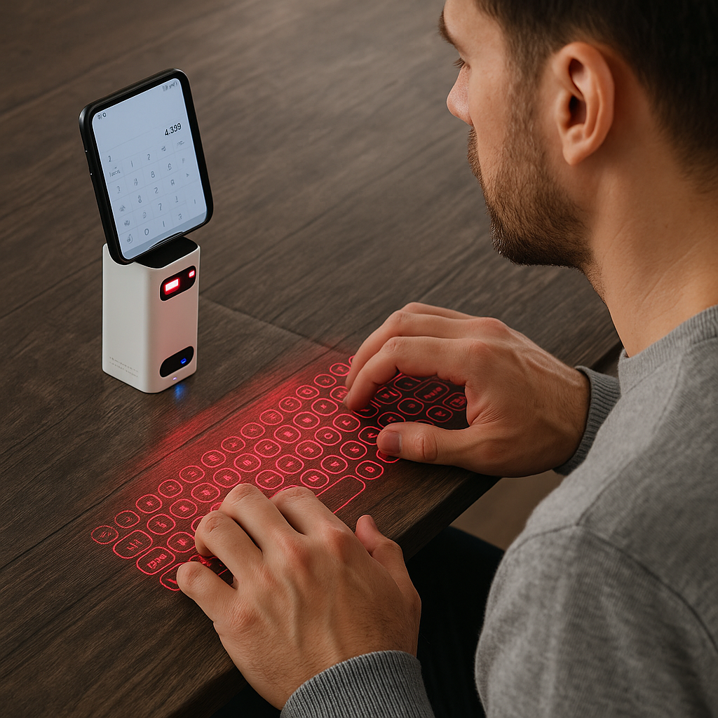 LEING FST Virtual Laser Keyboard Bluetooth Wireless Projector Phone Keyboard For Computer Pad Laptop With Mouse Function