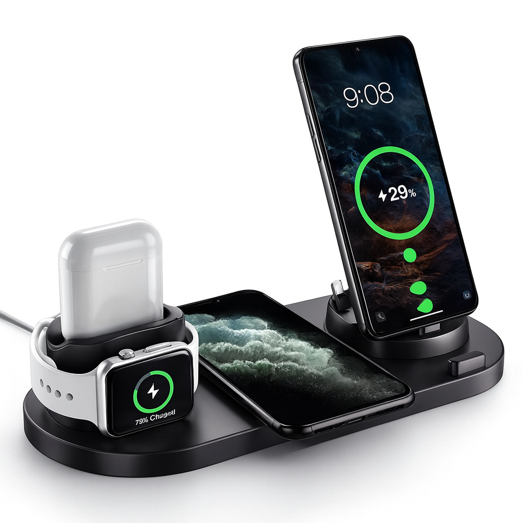 Wireless Charger 6-in-1 – Fast Charging Dock for Apple Devices