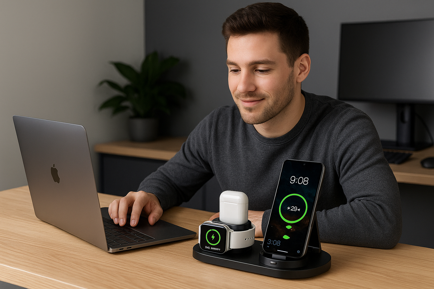 Wireless Charger 6-in-1 – Fast Charging Dock for Apple Devices