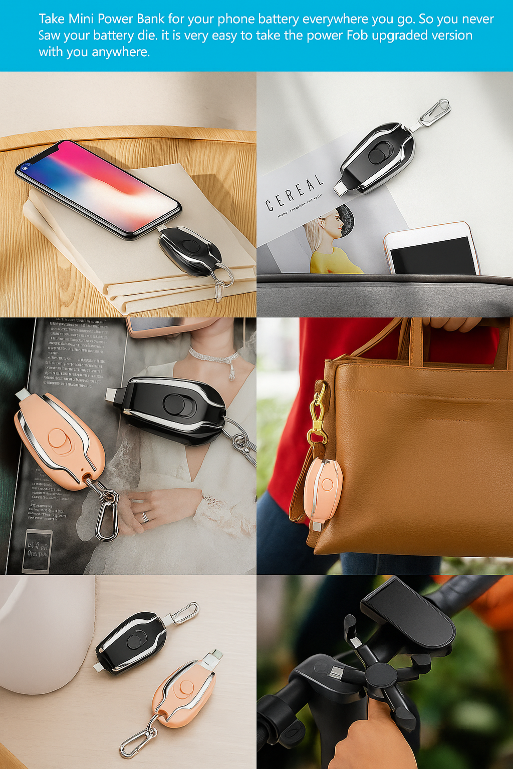 Keyring Charging Bank Wireless Portable 1500 Mah Emergency Power Supply Telescopic Small Mobile Power Supply